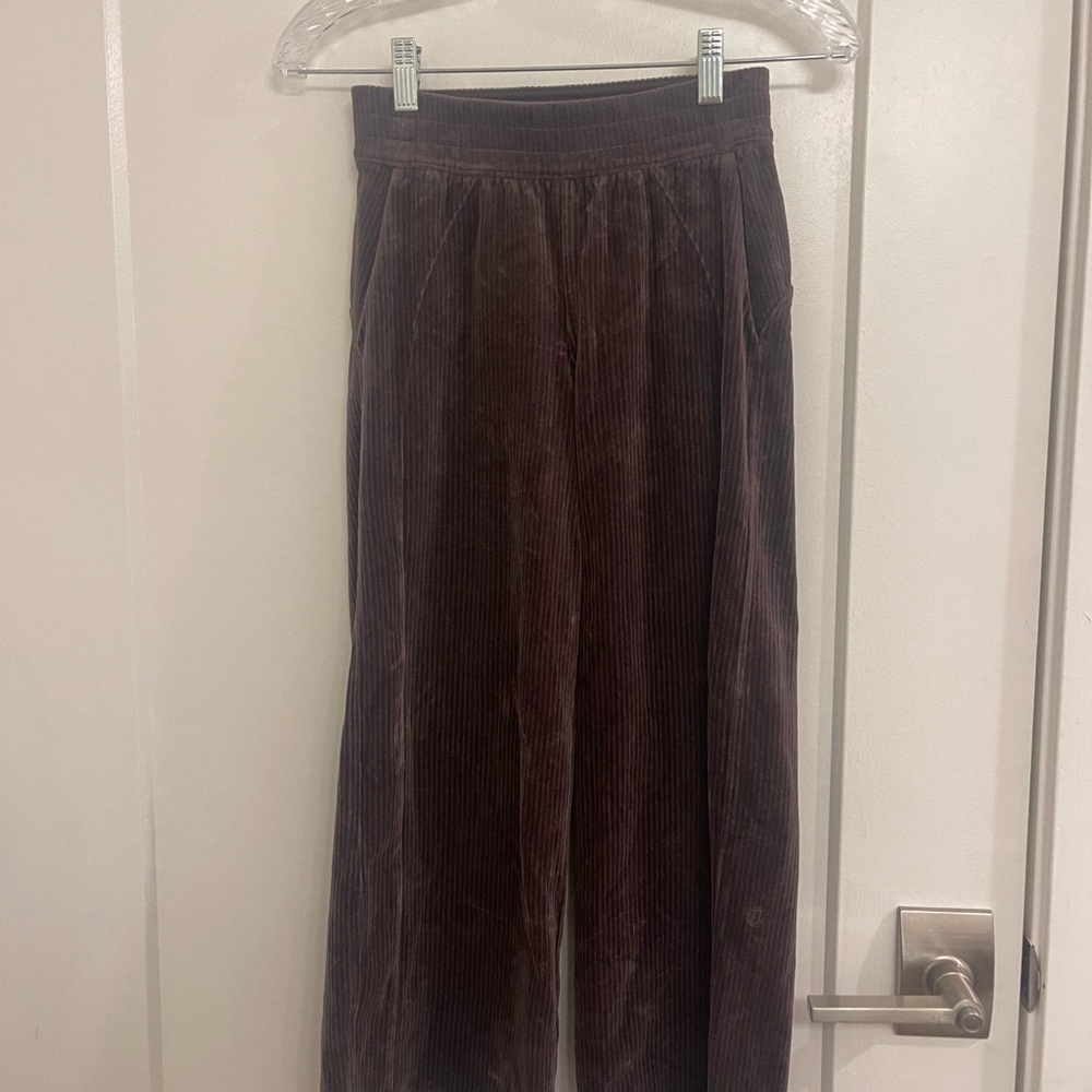 lululemon corduroy yoga athleisure loungewear Brown Wide Leg Pants
